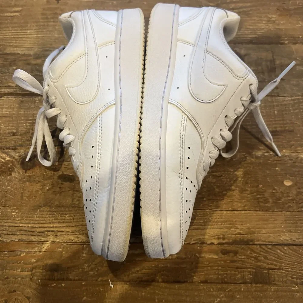 Nike Court Vision Low Women Triple White Low Top Sneaker CD5434-100 Size 7.5